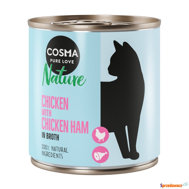 Pakiet Cosma Nature, 12 x 280 g - Kurczak i szynka... - Karmy dla kotów - Łowicz