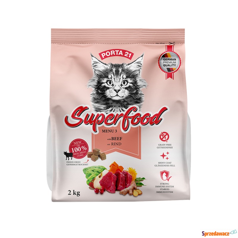 Porta 21 Superfood Menu, z wołowiną - 2 kg - Karmy dla kotów - Elbląg