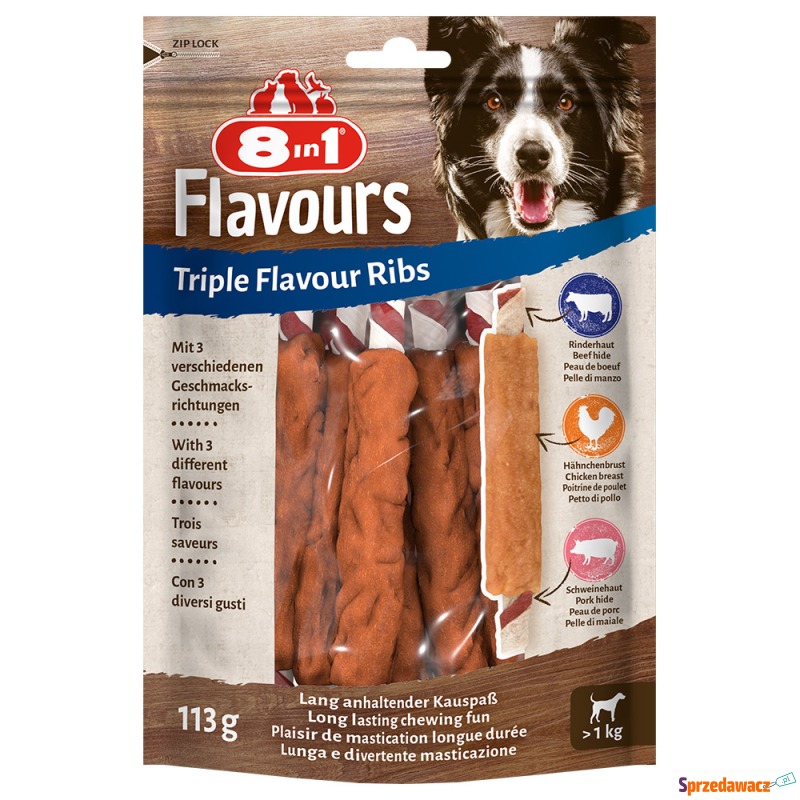 pałeczki do żucia 8w1 Triple Flavour Ribs - 6... - Przysmaki dla psów - Mińsk Mazowiecki