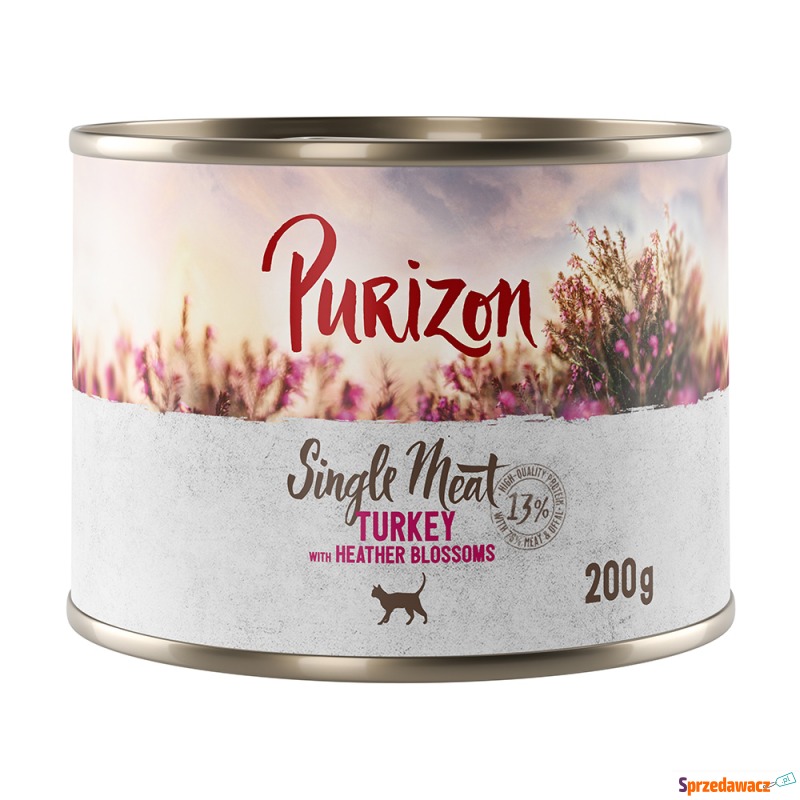Pakiet Purizon Single Meat, 24 x 200 g - Indyk... - Karmy dla kotów - Sopot