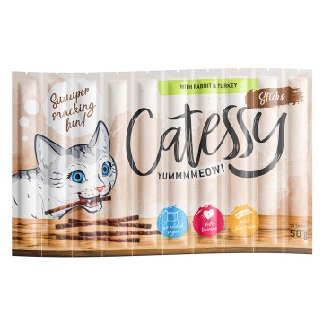 Mega Pakiet Catessy Sticks, 150 x 5 g - Z królikiem i indykiem