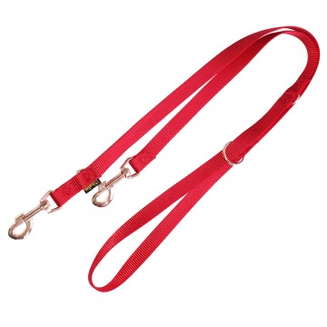 Heim smycz spacerowa prążkowana Rosé, czerwona - Dł. x szer.: 200 cm x 20 mm