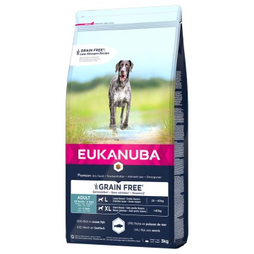 Eukanuba Grain Free Adult Large Breed, z łososiem - 2 x 3 kg