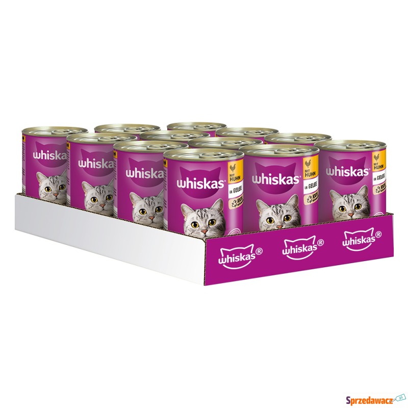 Whiskas 1+, puszki, 12 x 400 g - Kurczak w galarecie - Karmy dla kotów - Nysa