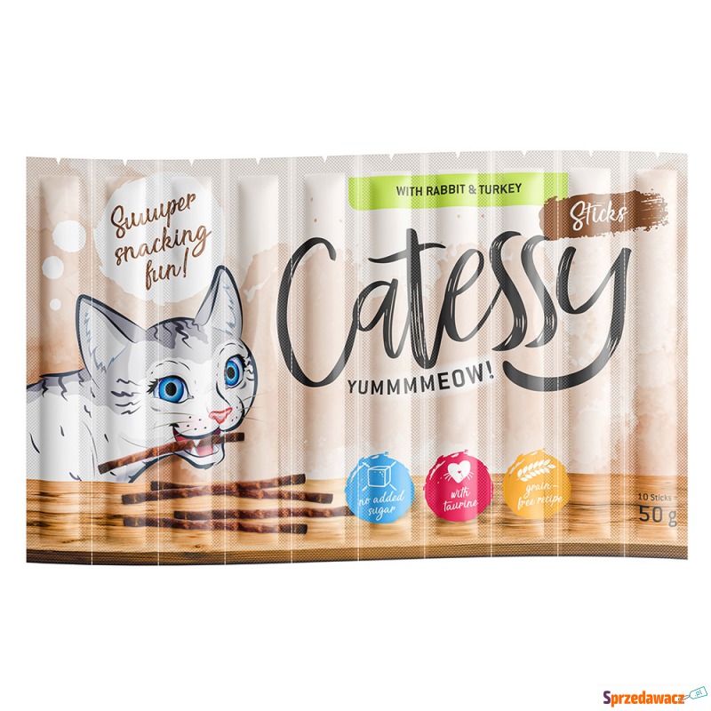 Catessy Sticks, 10 x 5 g - Z królikiem i indykiem - Przysmaki dla kotów - Piła