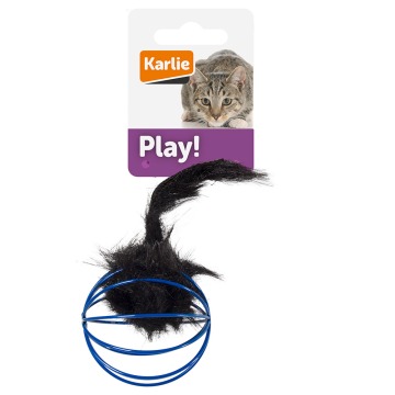 Karlie zabawka dla kota, piłka z kratki z pluszową myszką - 1 szt.
