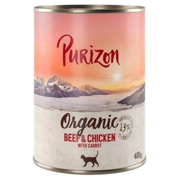 Purizon Organic, 6 x 400 g - Wołowina i kurczak z marchewką