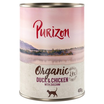 Korzystny pakiet Purizon Organic, 24 x 400 g - Kaczka i kurczak z cukinią