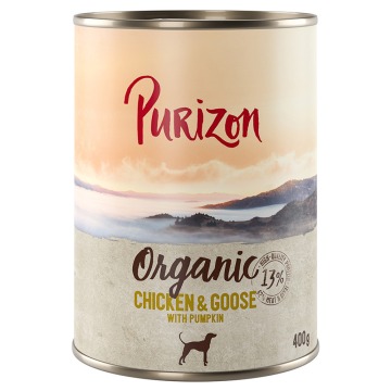 Korzystny pakiet Purizon Organic, 12 x 400 g - Kurczak i gęś z dynią