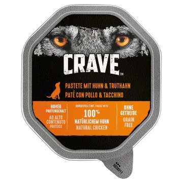 Crave Adult paszteciki dla psa, 10 x 150 g - Kurczak i indyk, 10 x 150 g