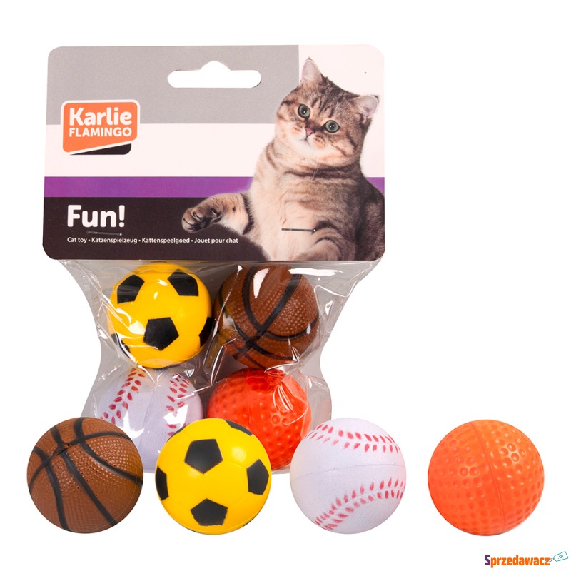 Karlie zabawka dla kota piłka z gumowej pianki... - Zabawki dla kotów - Zielona Góra