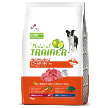 Natural Trainer Medium, wołowina z ryżem i żeń-szeniem - 2 x 3 kg
