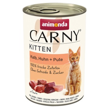 Megapakiet animonda Carny Kitten, 24 x 400 g - Cielęcina, kurczak i indyk