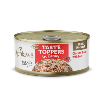 Applaws Taste Toppers w sosie, 6 x 156 g - Kurczak z wołowiną