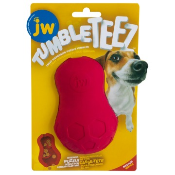 JW Tumble Teez Treat, zabawka na smakołyki - Rozmiar M, czerwona