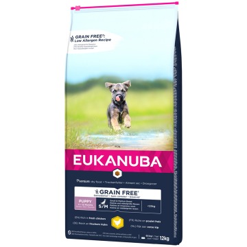 Eukanuba Grain Free Puppy Small / Medium Breed, kurczak - 2 x 12 kg