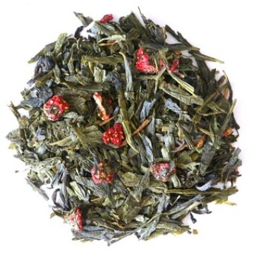 Najlepsza liściasta herbata zielona sypana TRUSKAWKI W ŚMIETANIE 100g