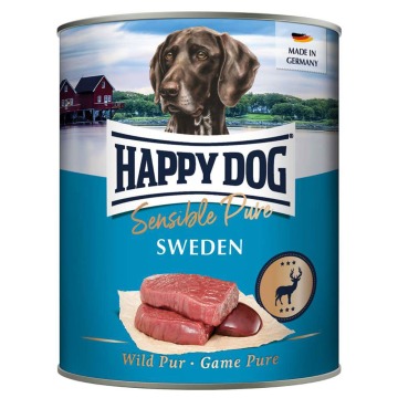 Happy Dog Sensible Pure, 6 x 800 g - Sweden (Dziczyzna)