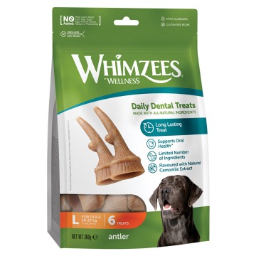 Whimzees by Wellness Occupy Antler - Rozmiar L: dla dużych psów, 6 szt.