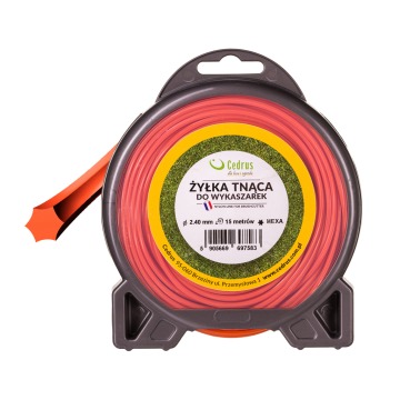 Żyłka tnąca 2.4/15m blister gwiazdka pomarańcz CEDRUS DBPLCEDCN01/24HOXD - OFICJALNY DYSTRYBUTOR - A