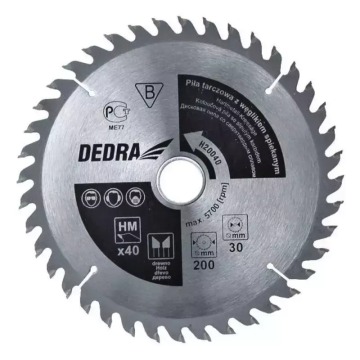 PIŁA TARCZOWA DO DREWNA Z WĘGLIKIEM DEDRA H45060... - Pozostałe części - Opalenica - zdjęcie 1