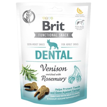 Brit Care Dog Functional Dental Snack, jeleń - 3 x 150 g