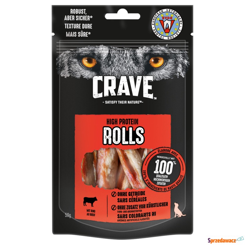 Crave Maxi High Protein Rolls - Wołowina, 50 g - Przysmaki dla psów - Gdynia