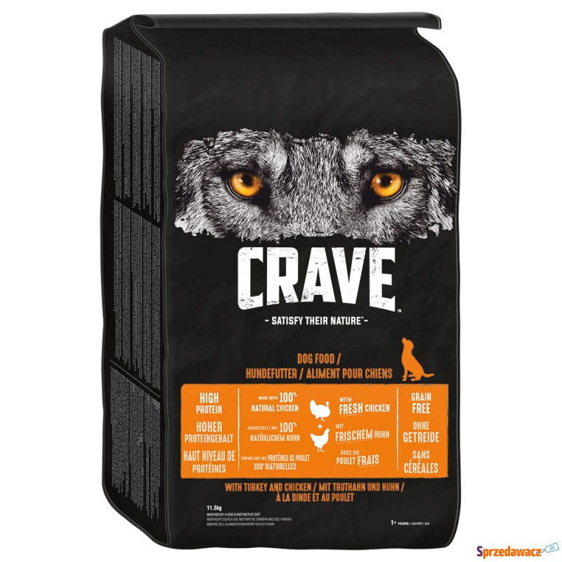 Crave Adult, indyk i kurczak - 2 x 11,5 kg - Karmy dla psów - Bielsko-Biała