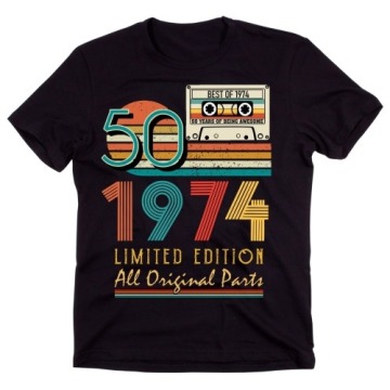 męska koszulka na 50 urodziny vintage 1974
