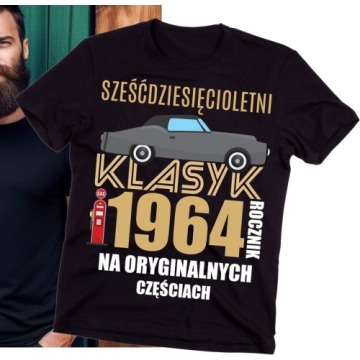 Męska koszulka na 60 urodziny z nadrukiem sześćdziesięcioletni klasyk