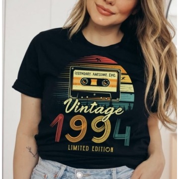 damska koszulka na 30 urodziny vintage 1994 z kasetą