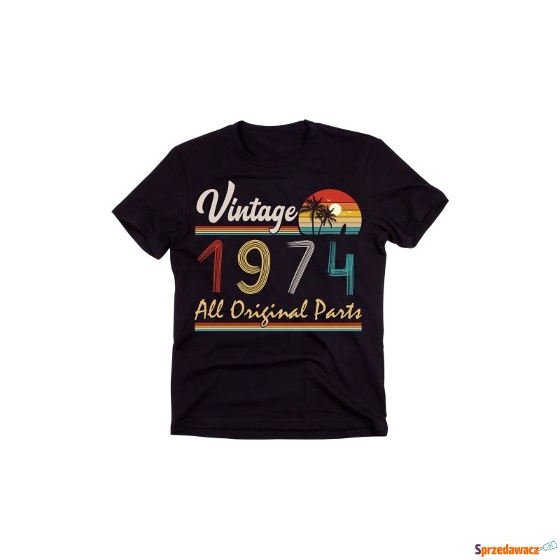męska koszulka na 50 urodziny vintage 1974 all - Bluzki, koszulki - Police