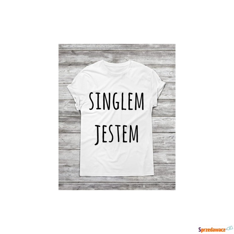 Koszulka męska "singlem jestem " - Bluzki, koszulki - Zamość