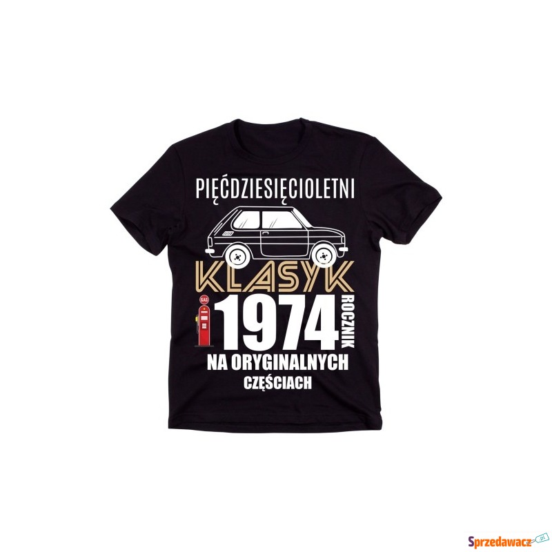 Męska czarna koszulka na 50 urodziny klasyk 1974 - Bluzki, koszulki - Głogów