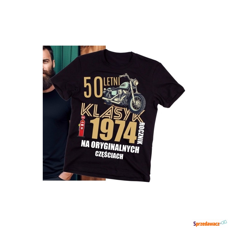 Męska czarna koszulka na 50 urodziny klasyk 1974 - Koszulki męskie - Bielsko-Biała