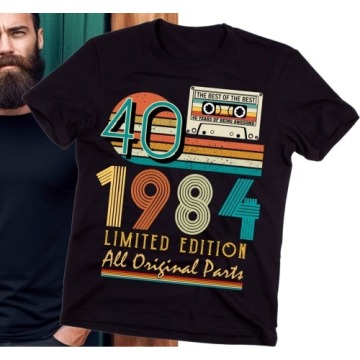 męska koszulka na 40 urodziny vintage 1984 all original parts