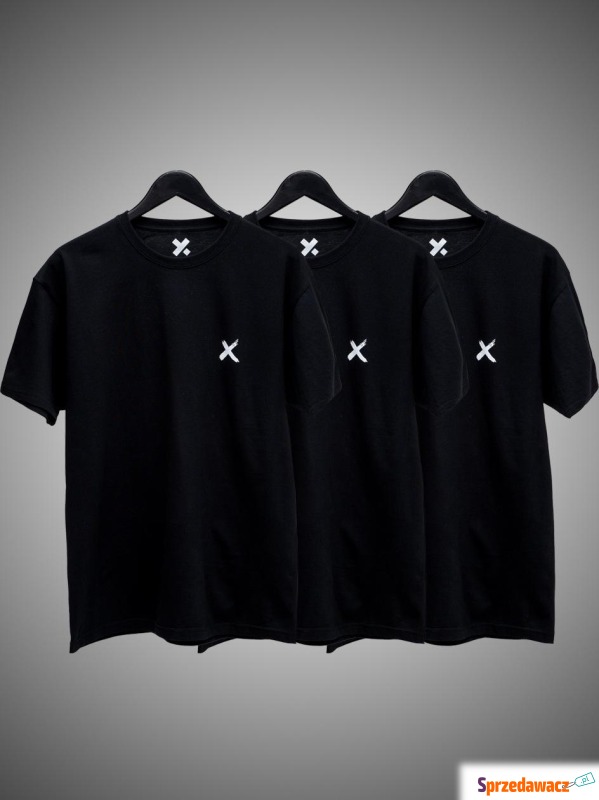 Zestaw 3 T-Shirtów Męskich Czarnych Point X Mini... - Bluzki, koszulki - Głogów