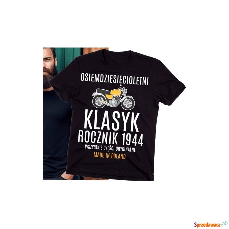 Koszulka męska na 80 urodziny Z MOTOCYKLEM - Bluzki, koszulki - Ostrołęka