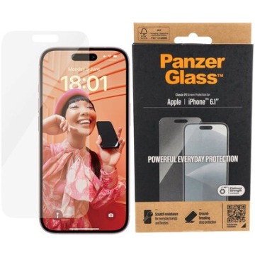 Szkło hartowane PanzerGlass Classic Fit iPhone 15 antybakteryjne