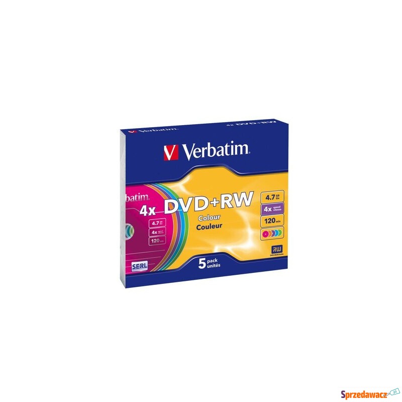 Verbatim DVD+RW 4x 4.7GB 5P Color - Pozostałe - Legnica