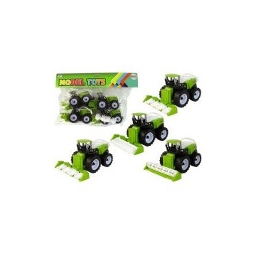  Zestaw pojazdów farmerskich zielone traktory 4szt Leantoys
