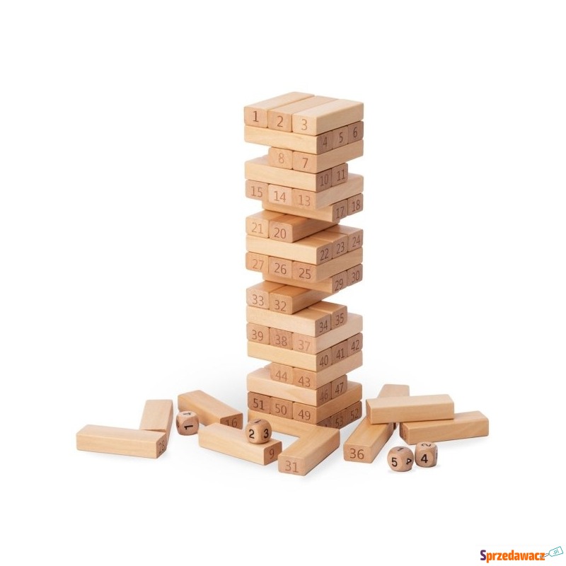 Klocki - drewniana gra zręcznościowa Wieża - Cyfry - Pozostałe zabawki - Nowy Sącz