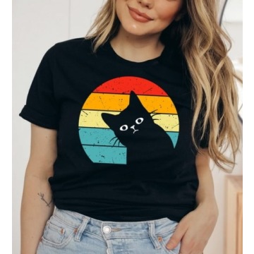 damska koszulka z kotem dla kociary