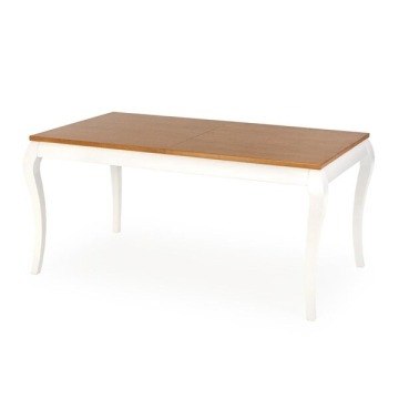 Stół rozkładany Windsor 160-240x90x76 cm, ciemny dąb, biały 