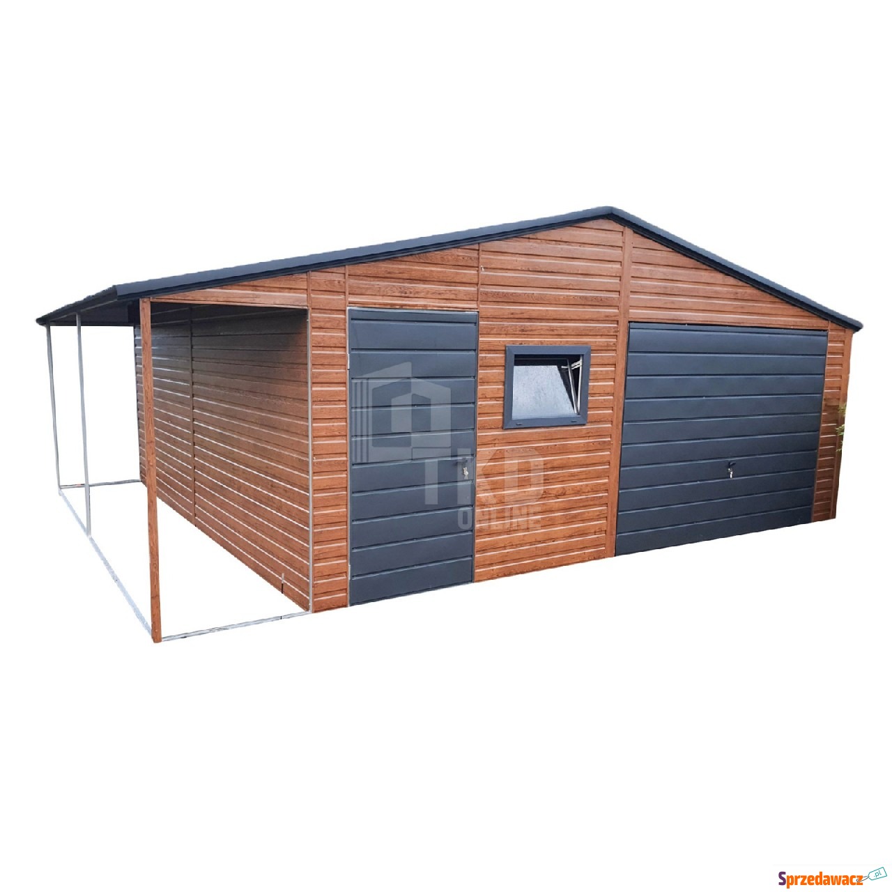 Garaż Blaszany 6x5 + wiata - Brama...