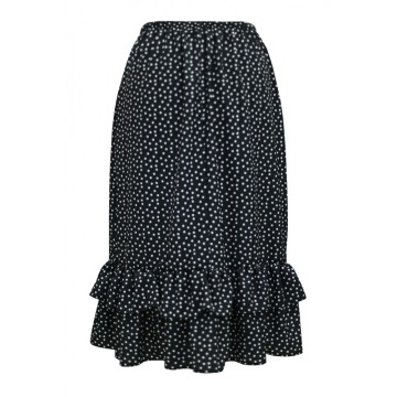 Czarna spódnica z wzorem w kropki - ELSIE