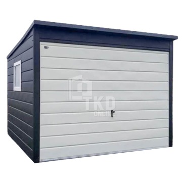Schowek- Domek ogrodowy 3m x 3m - spad w tył - antracyt Brama + okno TKD128