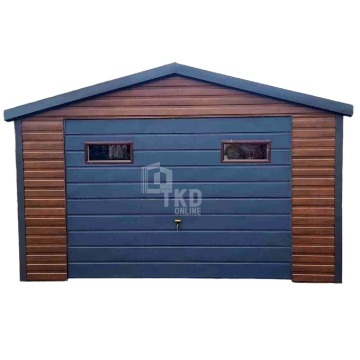 Garaż Blaszany 4x5 Brama - rynny - Antracyt + drewnopodobny 2x świetlik TKD145
