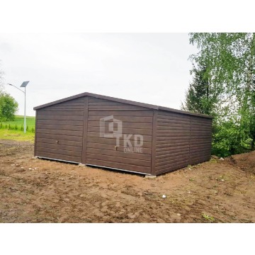 Garaż Blaszany 6x6 - 2x Brama ciemny orzech d... - Garaże i wiaty - Koszalin - zdjęcie 4