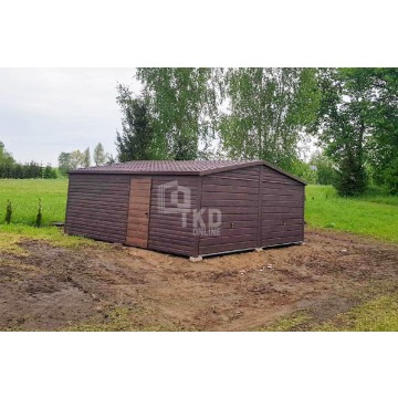 Garaż Blaszany 6x6 - 2x Brama ciemny orzech d... - Garaże i wiaty - Koszalin - zdjęcie 3